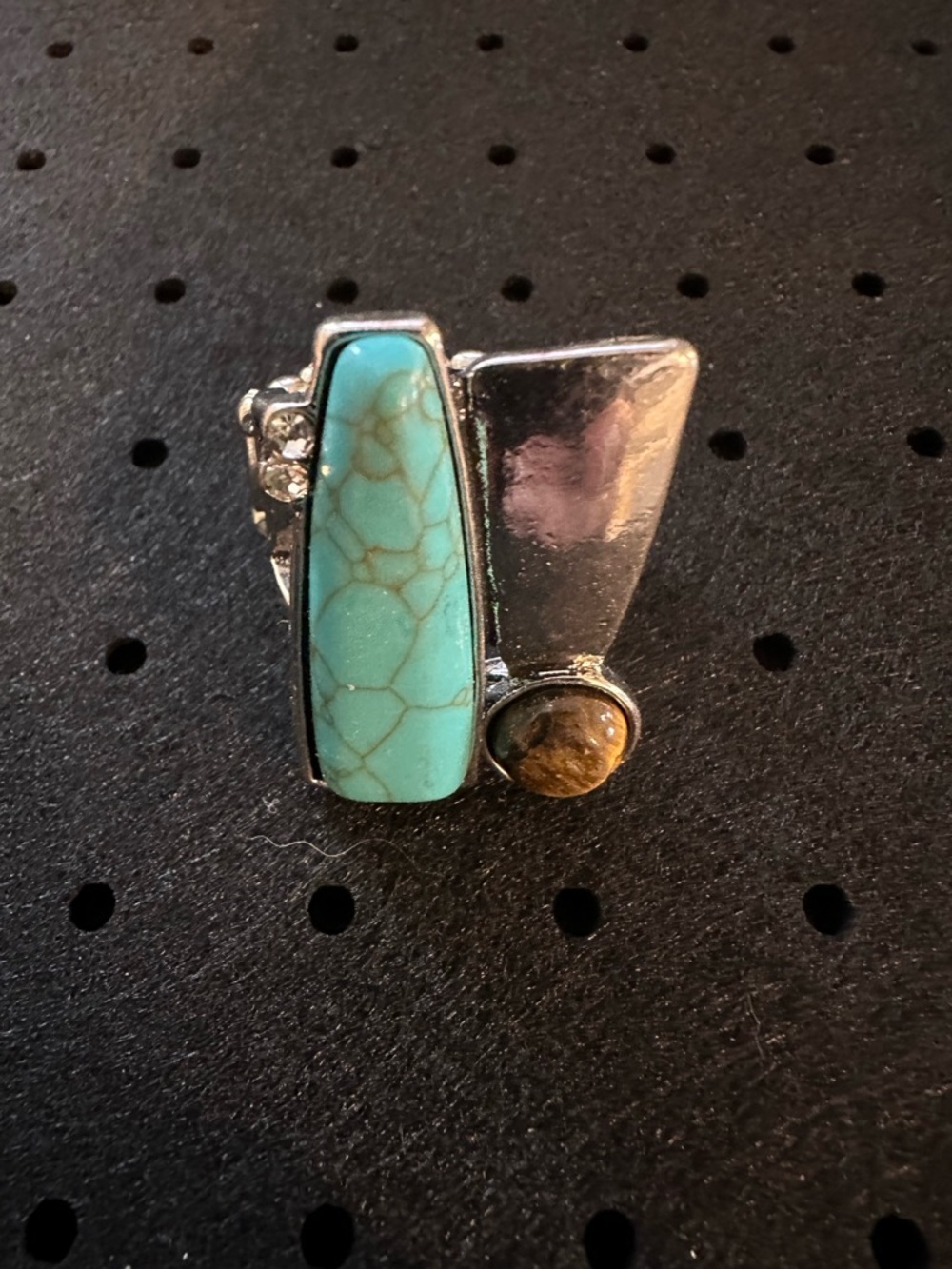 Turquoise and Brown Statement Ring - Women Jewelry